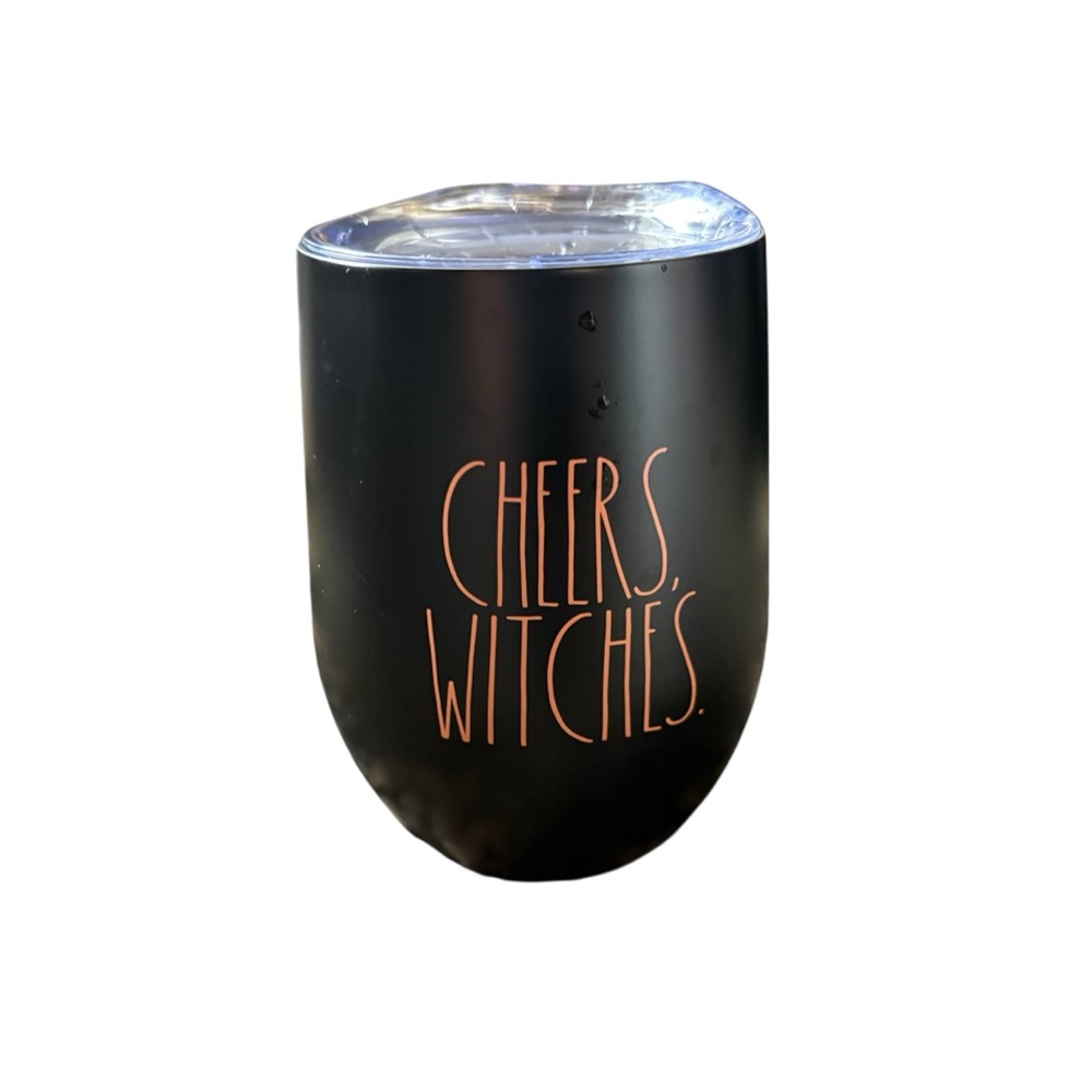 Rae Dunn Black and Orange Cheers Witches Tumbler